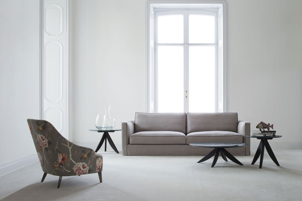 modernes sofa mit leinenbezug danton